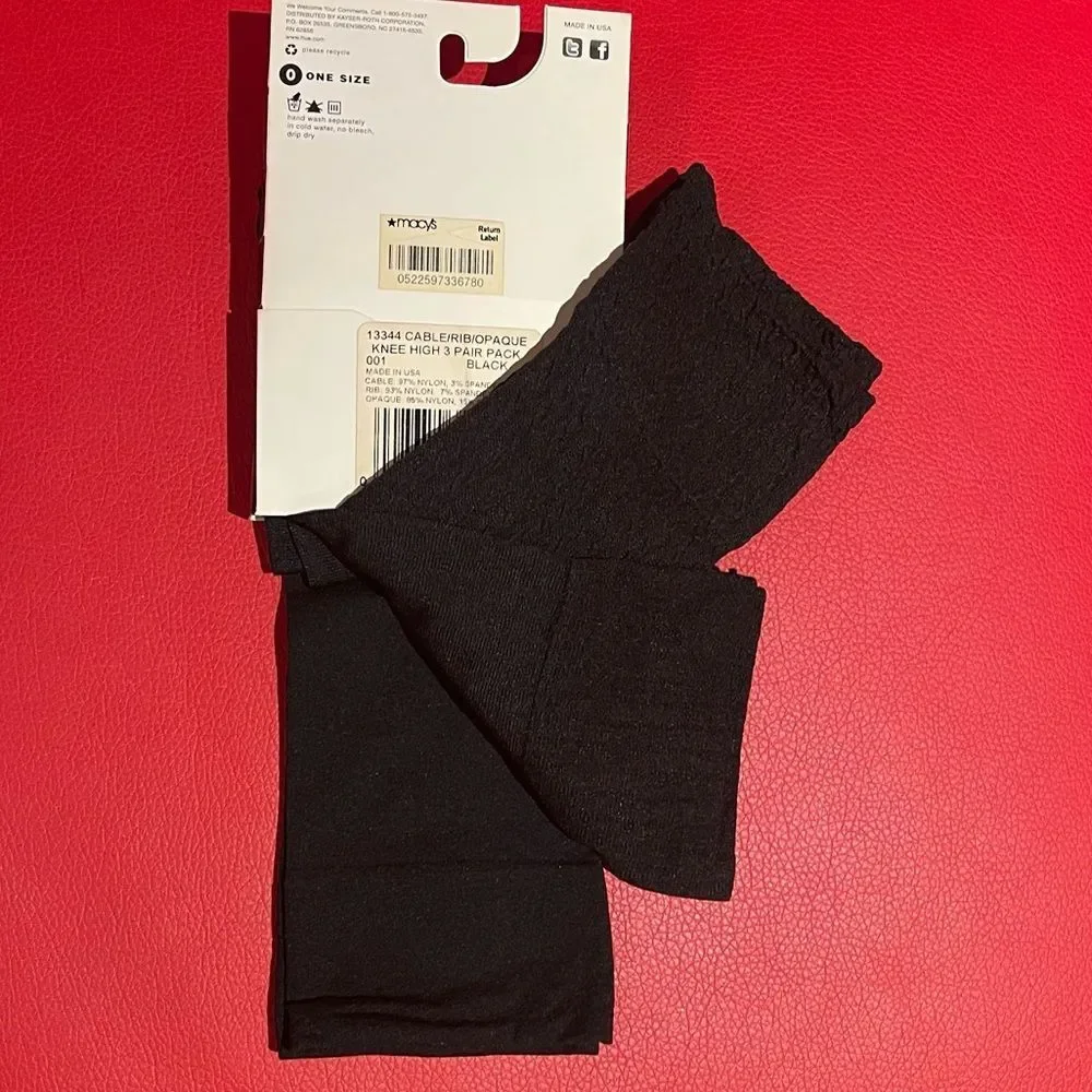Knee high 3 pair pack